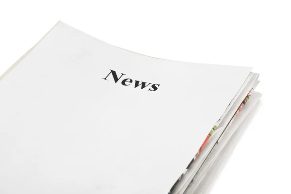 Stack Newspapers News Isolated White Background — Stock Photo, Image