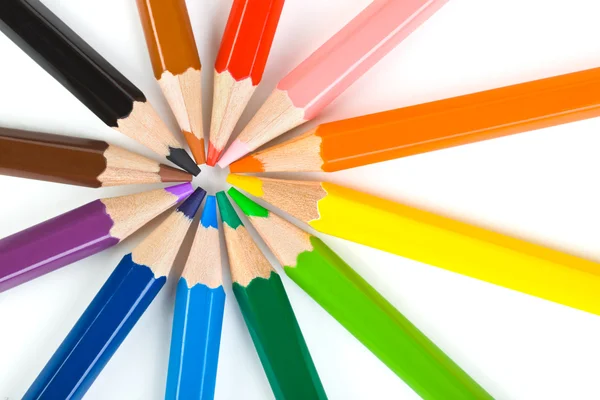Makro Çok Renkli Kalemler Sanat Arka Plan — Stok fotoğraf
