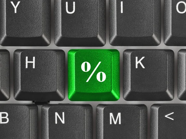 Klawiatura komputer kluczem procent — Zdjęcie stockowe