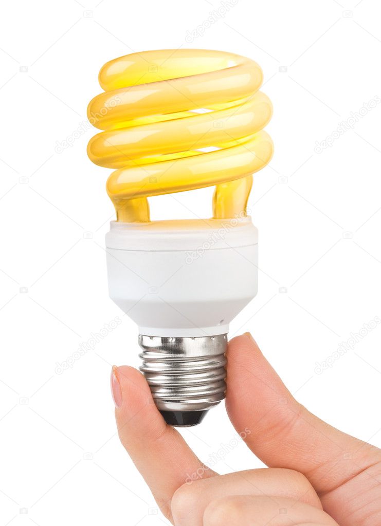 Hand with lighting lamp