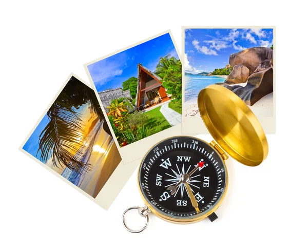 Summer beach shots and compass — Stock Photo, Image