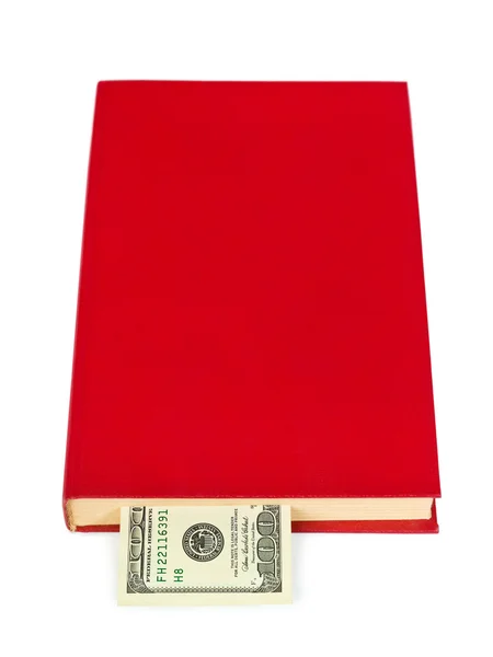 Geld Boek Geïsoleerd Witte Achtergrond — Stockfoto