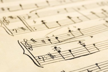 Retro music sheet clipart