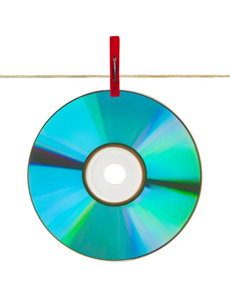 CD na clothespin — Stock fotografie