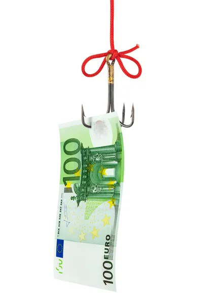 Fishing hook and money — Stock Photo, Image