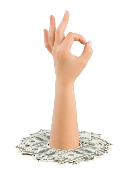Money Hand Isolated White Background — Stock Photo, Image