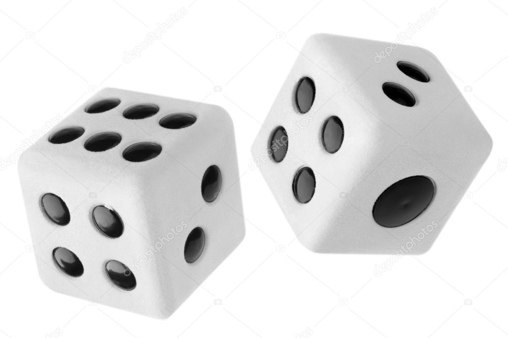 Gambling dices - isolated on white background