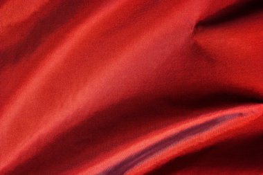 Waved Red silk - abstract textile background clipart