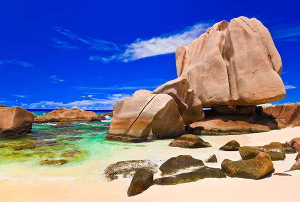 Praia Tropical Seychelles Fundo Natureza — Fotografia de Stock