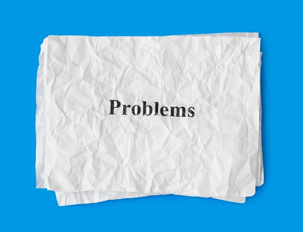 Verfrommeld papier problemen — Stockfoto