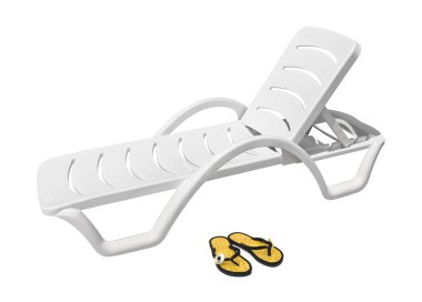 Beach chair and shoes clipart