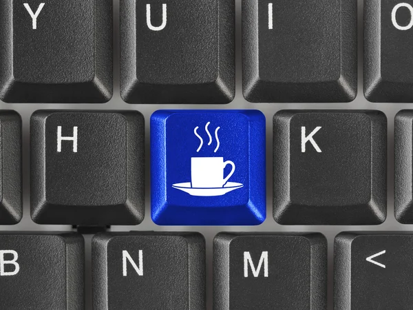 コーヒーキー付きコンピュータキーボード ビジネスコンセプト — ストック写真