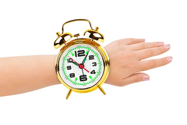 Reloj de mano y despertador como un reloj —  Fotos de Stock
