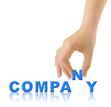 Hand and word Company clipart