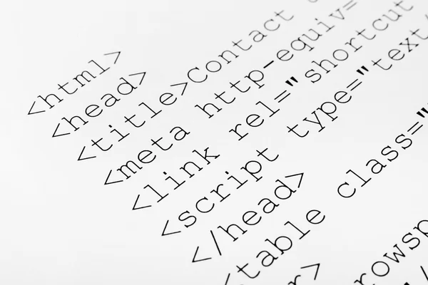 stock image Printed internet html code