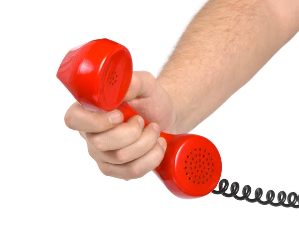 Hand Telephone Isolated White Background — Stock Photo, Image