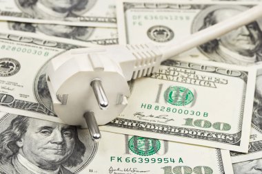 Electric plug on money clipart