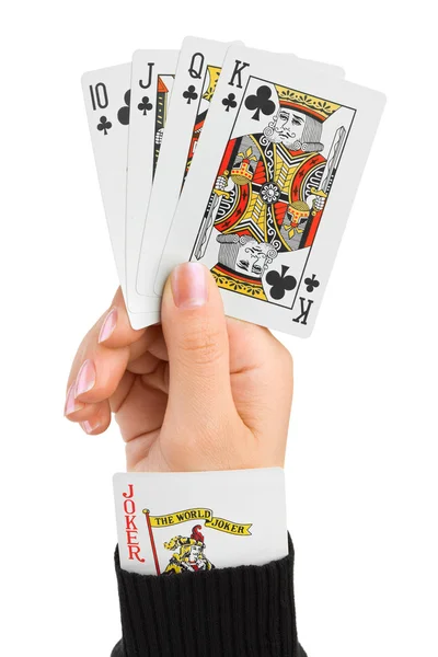 Hand Joker Sleeve Isolated White Background — Stock Photo, Image