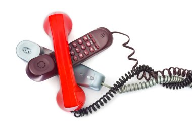 Heap of telephones clipart