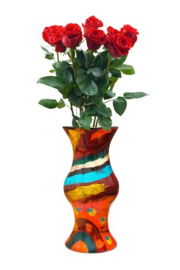 Roses in vase clipart