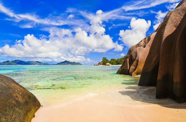 Beach Source Argent Seychelles Fundo Natureza — Fotografia de Stock