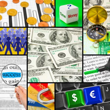 Collage of business images clipart