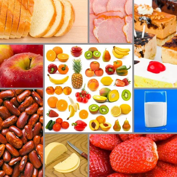 Collage av mat bilder — Stockfoto