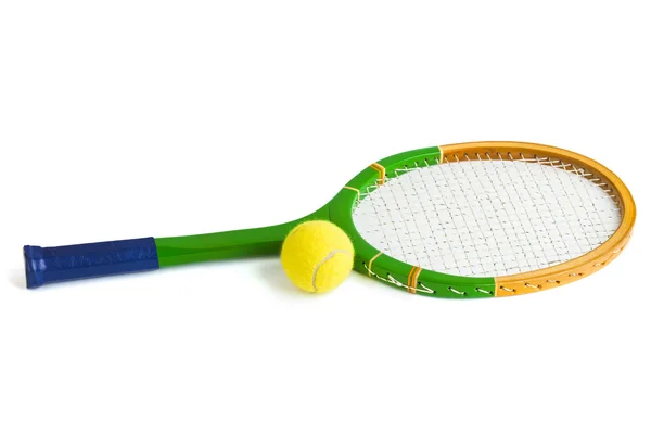Raqueta de tenis y pelota — Foto de Stock