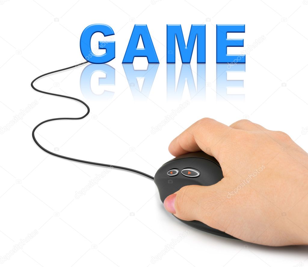 Hand with computer mouse and Game