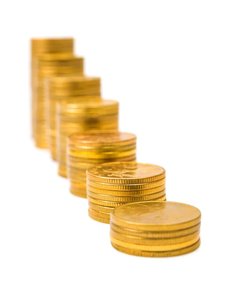 Gold money staircase — Stock Photo, Image