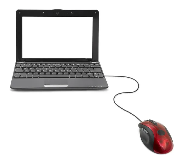 Computador mouse e notebook — Fotografia de Stock