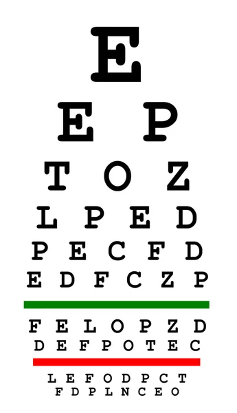 Gráfico de teste de visão — Fotografia de Stock