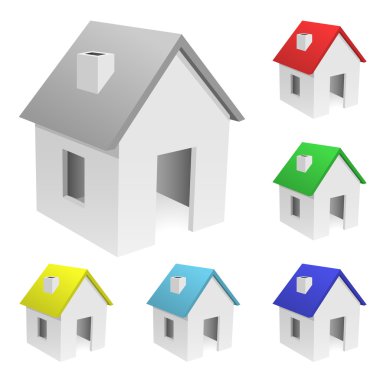 Collection of tiny houses clipart