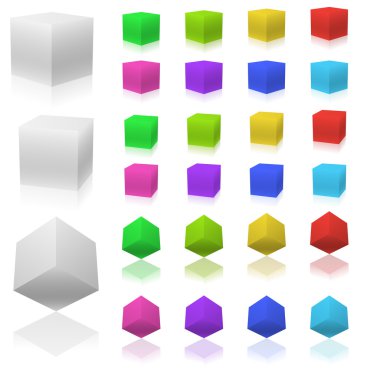 3D cubes clipart