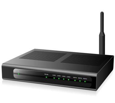 Black network router clipart