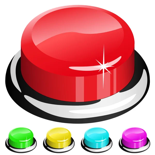 3d botão vermelho — Vetor de Stock
