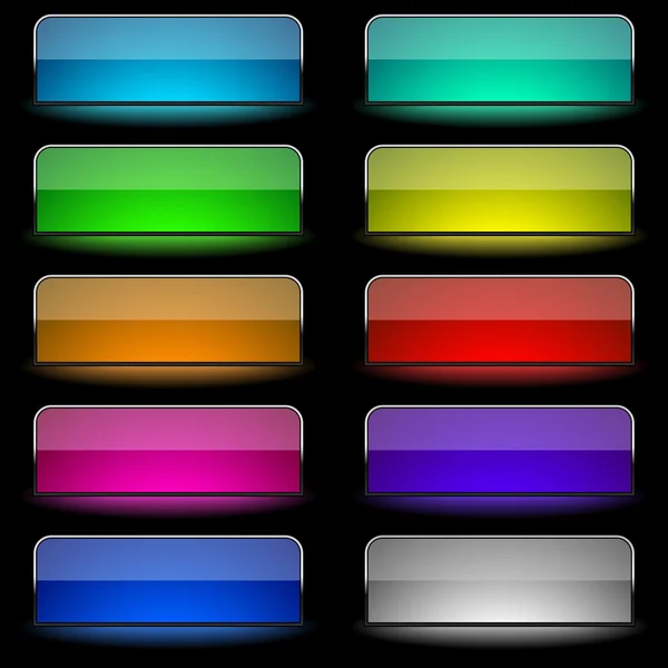 Glowing rectangular buttons — Stock Vector