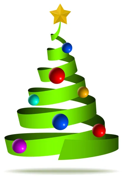 Κορδέλα χριστουγεννιάτικο δέντρο — Διανυσματικό Αρχείο