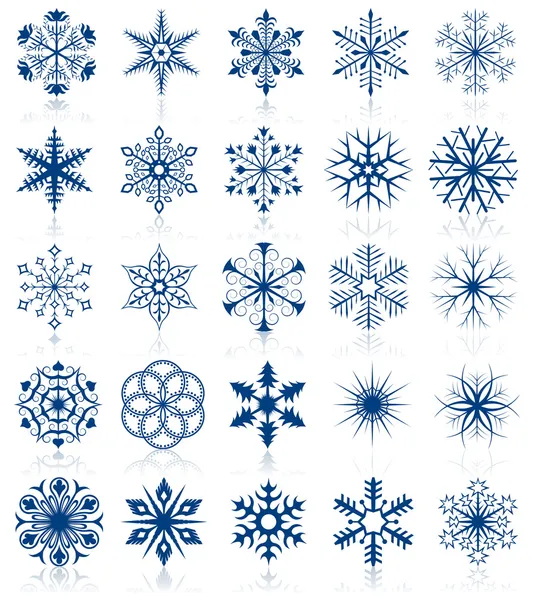 Formes de flocons de neige. Ensemble 2 . — Image vectorielle