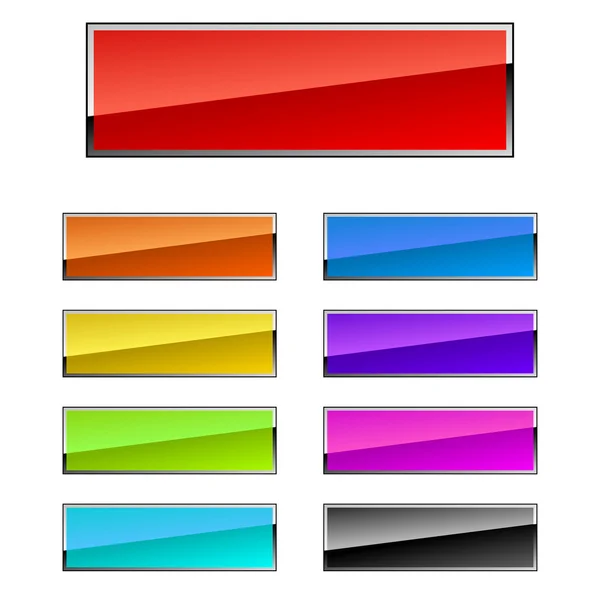 다채로운 사각형 버튼 — 스톡 벡터