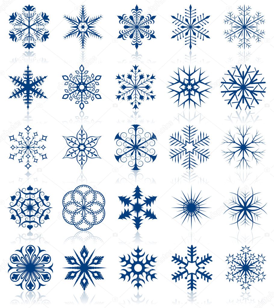 Snowflake shapes. Set 2.
