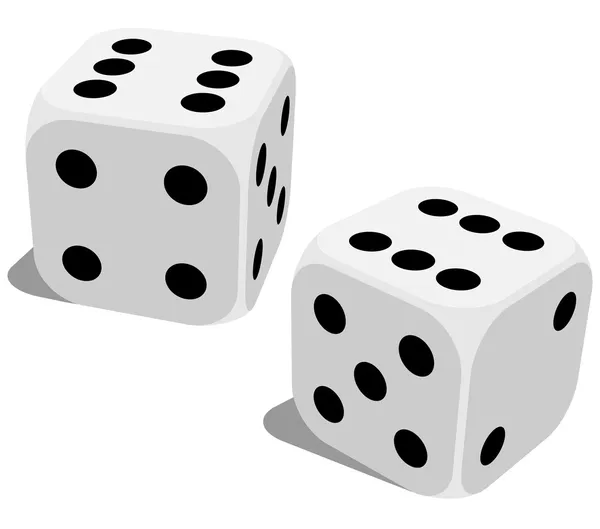 Vector illustration of white dice with double six roll. 