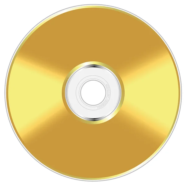 Compact disc dorato — Vettoriale Stock