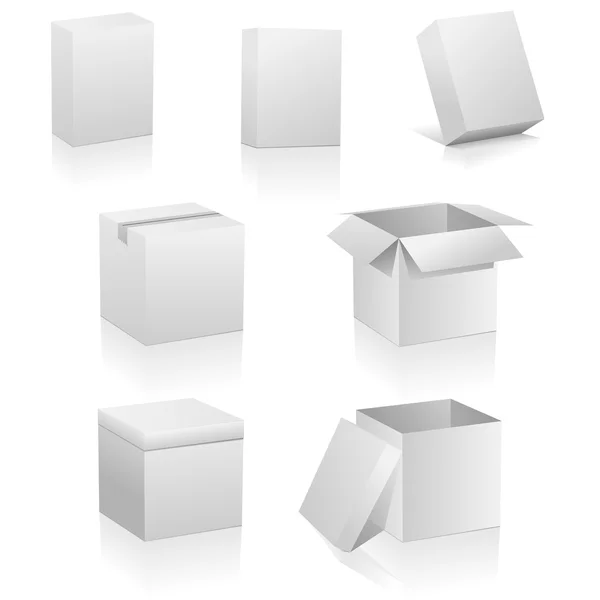 Cajas en blanco — Vector de stock