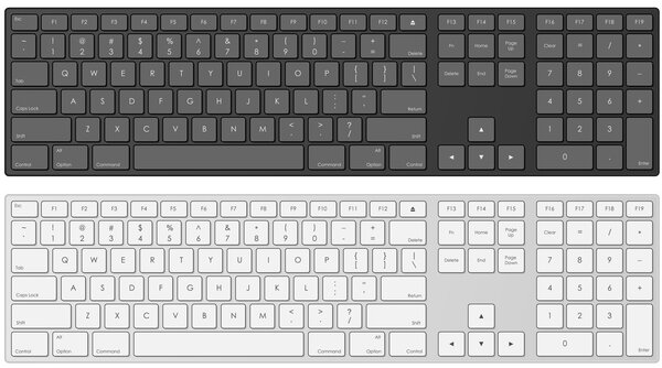 Vector keyboard template