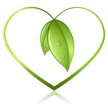 Green heart clipart