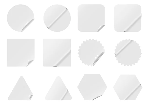 Pegatinas blancas en blanco — Archivo Imágenes Vectoriales