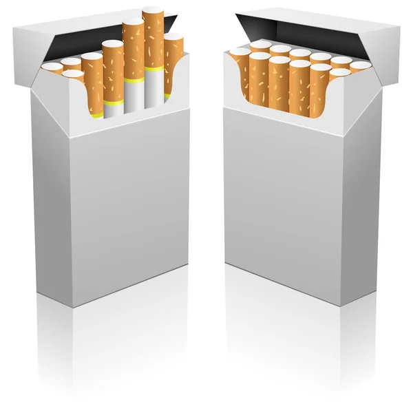 Paquete de cigarrillos en blanco — Vector de stock