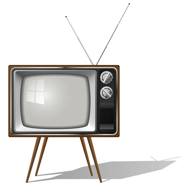 Antiguo televisor de cuatro patas — Vector de stock