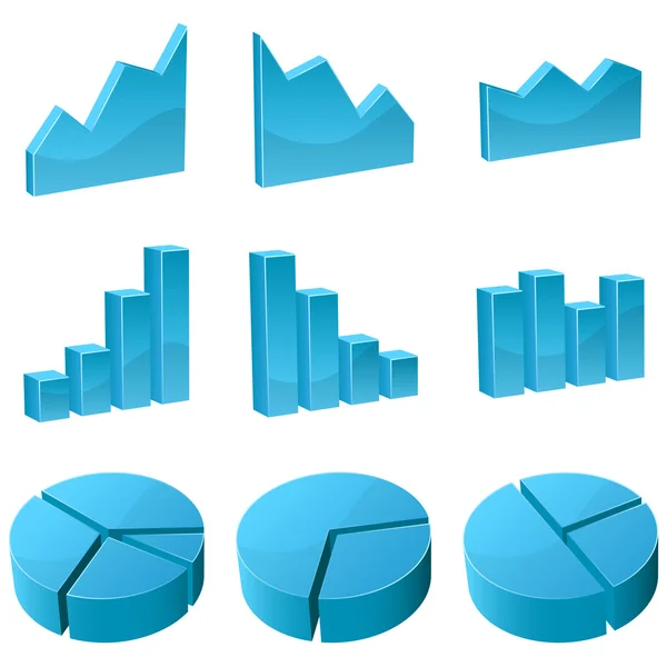 Ícones gráficos 3D — Vetor de Stock
